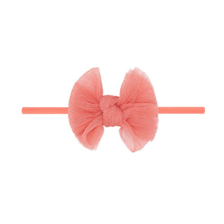 Baby Bling® Tulle Baby FAB® Skinny soft tulle bow headband: Pleated Blush