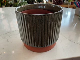 6” Dark Green Ceramic Pot