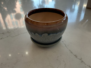 4” Drip Glazed Ceramic Pot