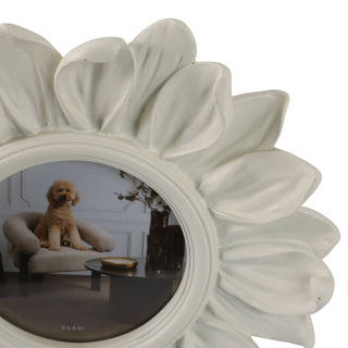 Photo Frame - Ivory Polyresin Boho Sunflower, 4x4 in.