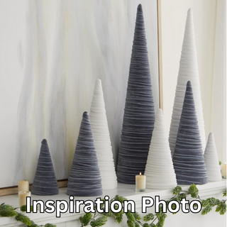 Trees Velvet Extra Large, Christmas 2025 Decor, Mantel: Taupe