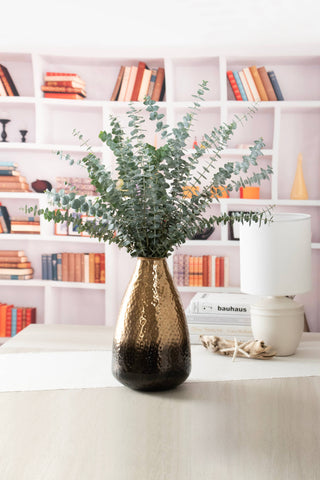 Hammered Ombre Bronze Aluminum Metal Vase 12in