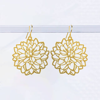 Dahlia Flower Earrings: Silver / Short Ear Wires