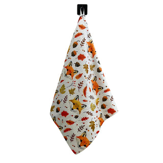 Autumn Fox Tea Towel + Hanging Loop - Fall Decor