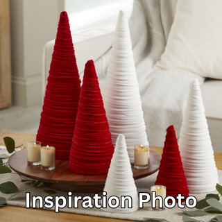 Trees Velvet Medium, Christmas 2025 Tabletop, Gift for: Light Ivory