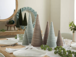 Cones Velvet Small, Elegant Bookshelf Tree Decor, Mantel: Silver