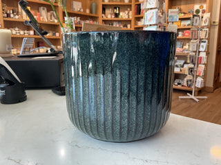 8” Dark Emerald Ceramic Pot