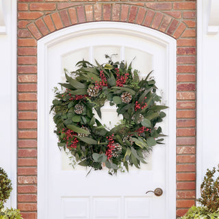 Snow Pinecone Holiday Wreath
