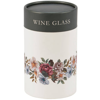 Moody Floral Wine Glass