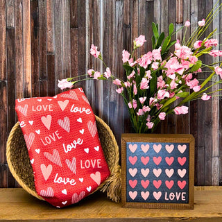 Valentines Hearts & Love Waffle Weave Towels - Home Decor