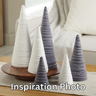 Trees Velvet Medium, Christmas 2025 Tabletop, Gift for: Light Ivory