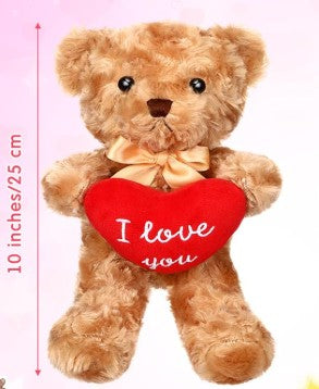 10" Bear with I Love You Heart-Brown
