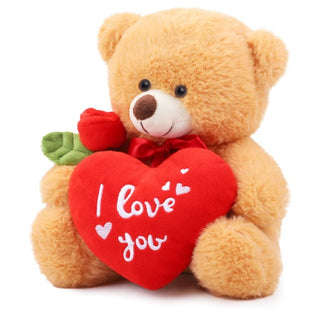 10" Bear with Heart and Rose