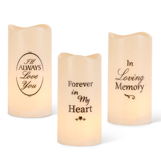 3" x 6" Memo LED Candle, Timer, 3 Asst