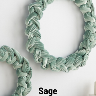 Woven Velvet Wreath, Entry Way, Christmas 2025, Hanukkah: Small Ivory