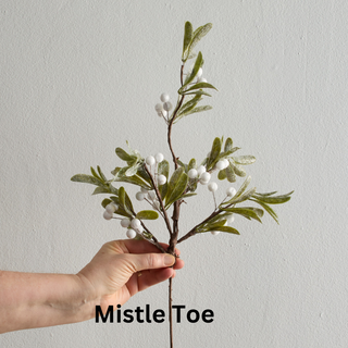 LIMITED BUY - Artificial floral pieces - 9 Choices: Frosted Mistle Toe