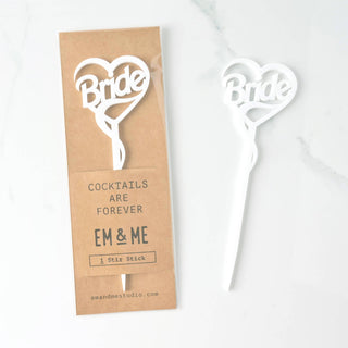 Cocktails are Forever Stir Stick, Bride: Opaque White