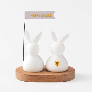 Easter Bunny Greetings Porcelain Figurines