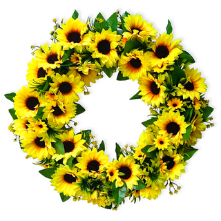 Sunflower Wreath for Front Door or Home, 20 Inches
