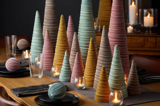 Trees Velvet Extra Large, Christmas 2025 Decor, Mantel: Taupe