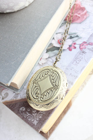 Black Rose Necklace | Locket Necklace | Cameo Necklace: 20 Inches