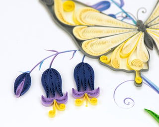 Quilled Butterfly & Bluebells Birthday Card