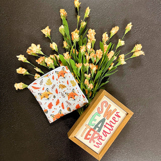 Autumn Fox Pattern Waffle Washcloths - Fall Decor