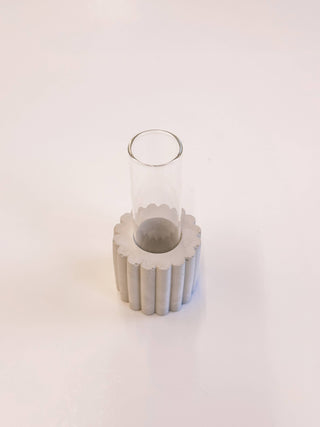 Scallop Concrete Propagation Vase: Raw Concrete