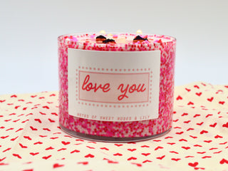 Love You - 3 Wick Valentine's Day Candle - 15 oz Soy Candle