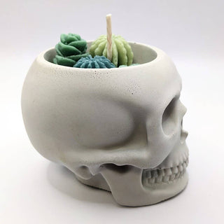 Skull Succulent Candle | Halloween Plant Skeleton Candle: Mountain Musk