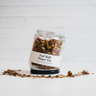 Feel Well Flower Tea - Loose Leaf Tea in Glass Jar - 1.25oz