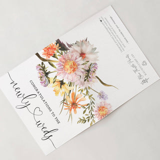 Congratulations to the Newlyweds | Wedding Card for Couple: Natural White Envelopes / Clear Protective Sleeves