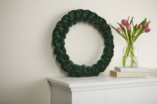 Woven Velvet Wreath, Entry Way, Christmas 2025, Hanukkah: Small Ivory