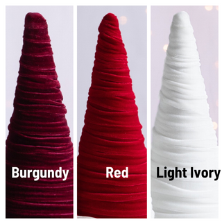 Cones Velvet Small, Elegant Bookshelf Tree Decor, Mantel: Silver