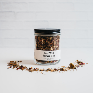 Feel Well Flower Tea - Loose Leaf Tea in Glass Jar - 1.25oz