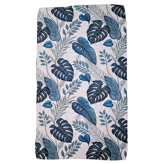 Tropical Foliage Monochrome Waffle Weave Towels - Home Decor