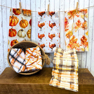 Thanksgiving Turkey Waffle Tea Towel - Fall Decor