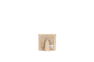 11848 - 6x6x1 wood photo frame (SCALLOP) ntrl/wh (4x4) pic