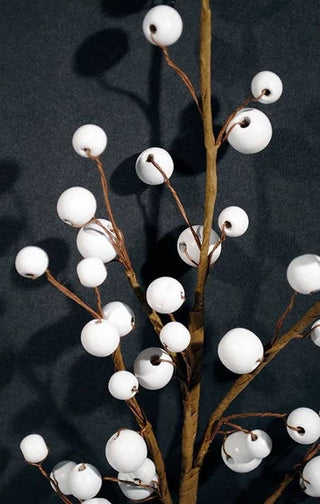 Wired Wood Bead Spray: Red & White