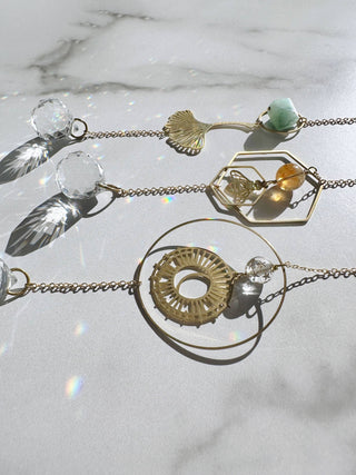 Honeybee Suncatcher with Citrine Crystal Gemstone and Prism