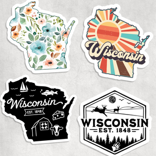 Wisconsin Stickers: Design 1 - Floral