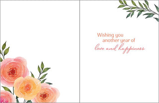 Anniversary Greeting Card - Big Blooms