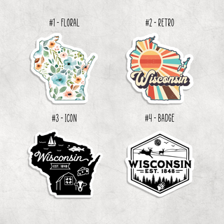 Wisconsin Stickers: Design 1 - Floral
