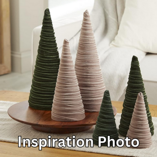 Trees Velvet Medium, Christmas 2025 Tabletop, Gift for: Light Ivory