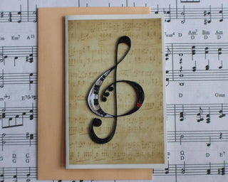 Treble Clef Quilled Card