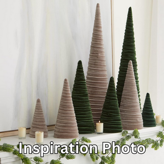 Trees Velvet Extra Large, Christmas 2025 Decor, Mantel: Taupe