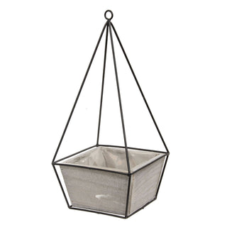 Wood Plant Holder w/Triangle Metal Frame