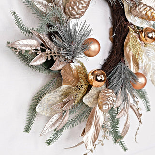 30780- 22in Twiggy Wreath-Fancy Champagne Holiday