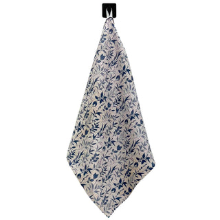 Blue Floral Luxe Hand Towel With Hanging Loop