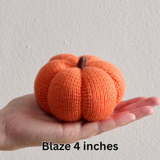 Cozy Knit Pumpkins, variegated yarns, unique autumn colors: 4 inch Sunset